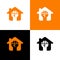 House revolution logo design, home and raised fist symbol