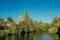 House by the river in Clisson city in the vineyard near Nantes city, Bretagne, France. Italian-style typical architecture.