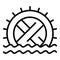 House river water mill icon, outline style