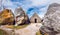 House between the rocks in Meneham village, Kerlouan, Finistere, Brittany (Bretagne), France