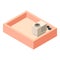 House roof icon isometric vector. New roof with outdoor unit of air conditioner