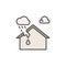 House with Roof Leak vector concept colored icon