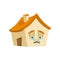 House Sad emotion isolated. Crying Home Cartoon Style. Building sorrowful Vector
