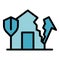 House safety icon vector flat