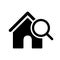 House search icon, home with magnifying glass - vector
