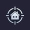 House search icon, real estate logo