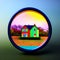 house searching, colorful mini model homes being viewed through magnifying glass, 3d render