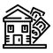 House selling icon, outline style