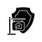 House selling insurance black glyph icon