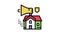 house selling loudspeaker color icon animation