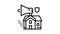 house selling loudspeaker line icon animation