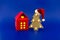 House shaped gift box and stylized Christmas tree