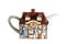 House-shaped teapot. Kitchen utensils. For decor