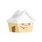 House Sick With thermometer isolated. ill Home Cartoon Style. Building bandaged Vector