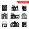 House silhouette icons set isolated vector