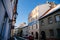 House At The Silver Denarii  Narrow picturesque street with baroque and renaissance historical buildings in winter sunny day in