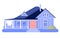 House simple cartoon icon. Cottage exterior. Home illustration vector isolated