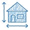 House Size Height And Width doodle icon hand drawn illustration