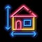 House Size Height And Width neon glow icon illustration
