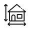 House Size Height And Width Vector Thin Line Icon