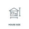 House Size icon. Line style symbol from real estate icon collection. House Size creative element for logo, infographic, ux and ui