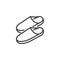 House slippers line icon