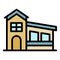 House with a sloping roof icon color outline vector