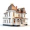 house and small Victorian isolated on a pristine white background, embodying the essence of the real estate concept.