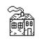 House with smoke from chimney outline pixel art