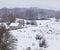 House in the snow, mountains in Montenegro .. near NikÅ¡iÄ‡ town