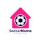 House Soccer logo template, Football logo design vector