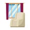House sofa armchair with window and curtains