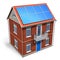 House with solar batteries on the roof