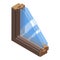 House soundproof window icon, isometric style