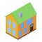 House soundproofing icon, isometric style