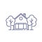 house in suburb line icon