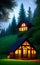 house in the summer magical forest AI Generated