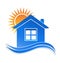 House sun and waves logo