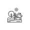 House, sunny tree outline icon. Element of landscapes illustration. Signs and symbols outline icon can be used for web, logo,