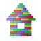 House symbol build with colorful plastic blocks