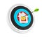 House Target Sign Isolated House Hunting Concept