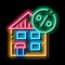 House Tax Percent neon glow icon illustration