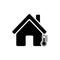 House temperature icon. House and termometer icon