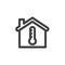 House temperature line icon