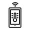 House temperature smart control icon, outline style