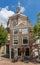 House and tower of the Marekerk church in Leiden