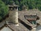 House with traditional chimneys in OlivÃ¡n. Huesca. Spain.