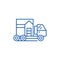 House transportation line icon concept. House transportation flat  vector symbol, sign, outline illustration.