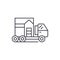 House transportation line icon concept. House transportation vector linear illustration, symbol, sign