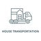 House transportation vector line icon, linear concept, outline sign, symbol